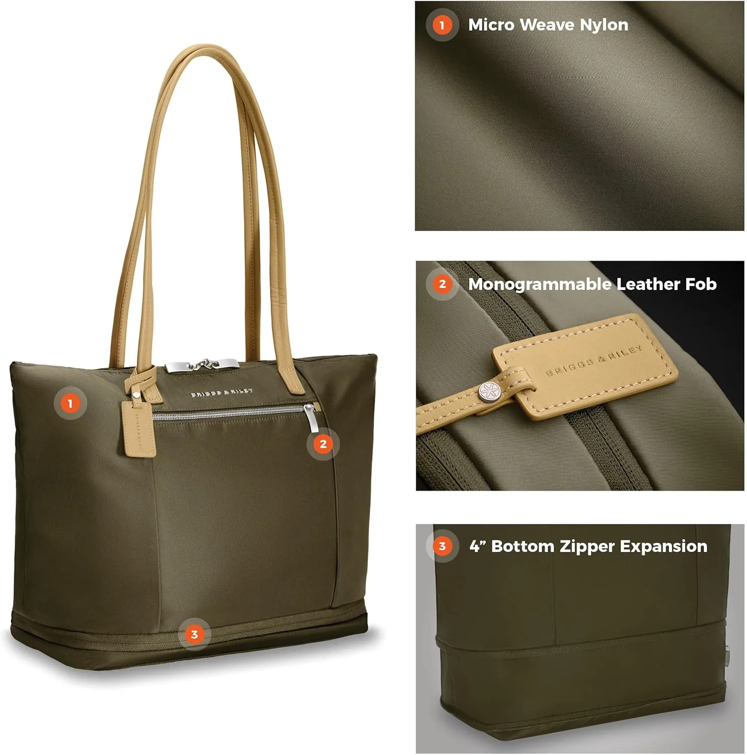 Briggs & Riley Tote Bag for Women & Men - Tote for Weekend Travel & Work, Carry On Handbag
