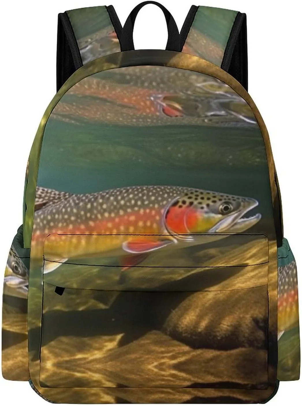 Brook Trout Fly Fishing Laptop Backpack for Women Lightweight Computer Bag Casual Bag Travel Backpacks for Men