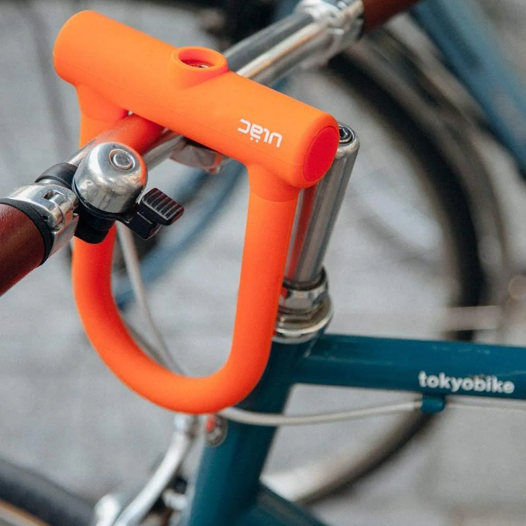 Brooklyn Featherweight Alloy Bike U-Lock, with Transportation Bracket System for Versatile Carrying (Orange)