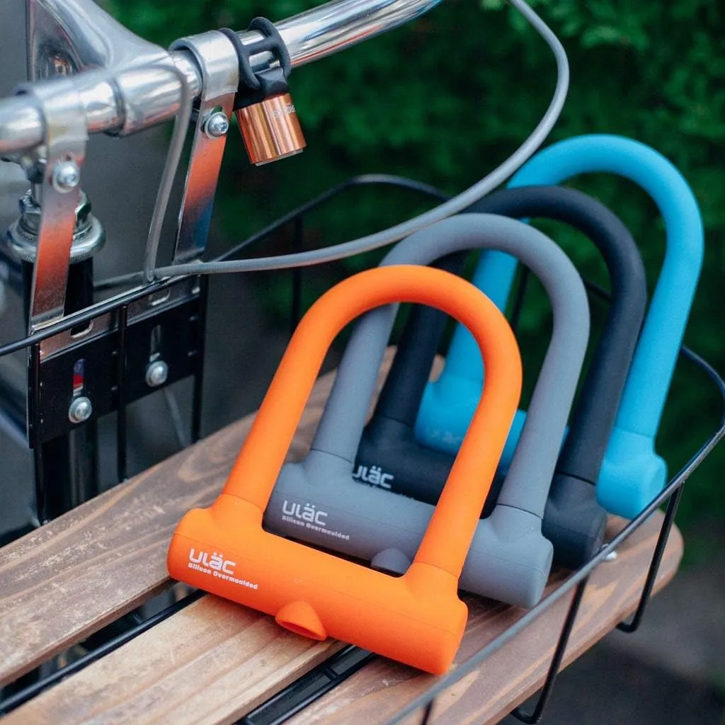 Brooklyn Featherweight Alloy Bike U-Lock, with Transportation Bracket System for Versatile Carrying (Orange)