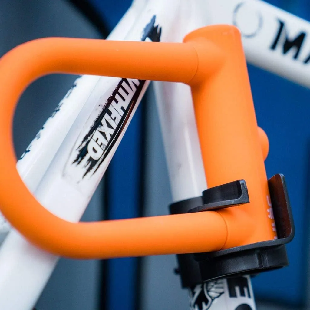 Brooklyn Featherweight Alloy Bike U-Lock, with Transportation Bracket System for Versatile Carrying (Orange)