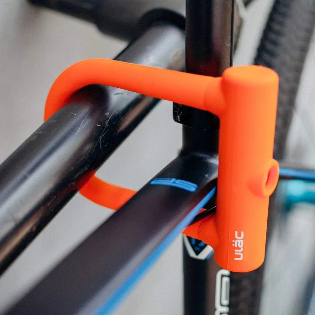 Brooklyn Featherweight Alloy Bike U-Lock, with Transportation Bracket System for Versatile Carrying (Orange)