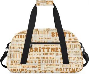 Brown Personalized Duffle Bag for Kids Custom Dance Ballet Bag with Name Lightweight Travel Weekender Overnight Bags Sport Gym Duffel Bag Workout Carry On Tote for Girls Boys