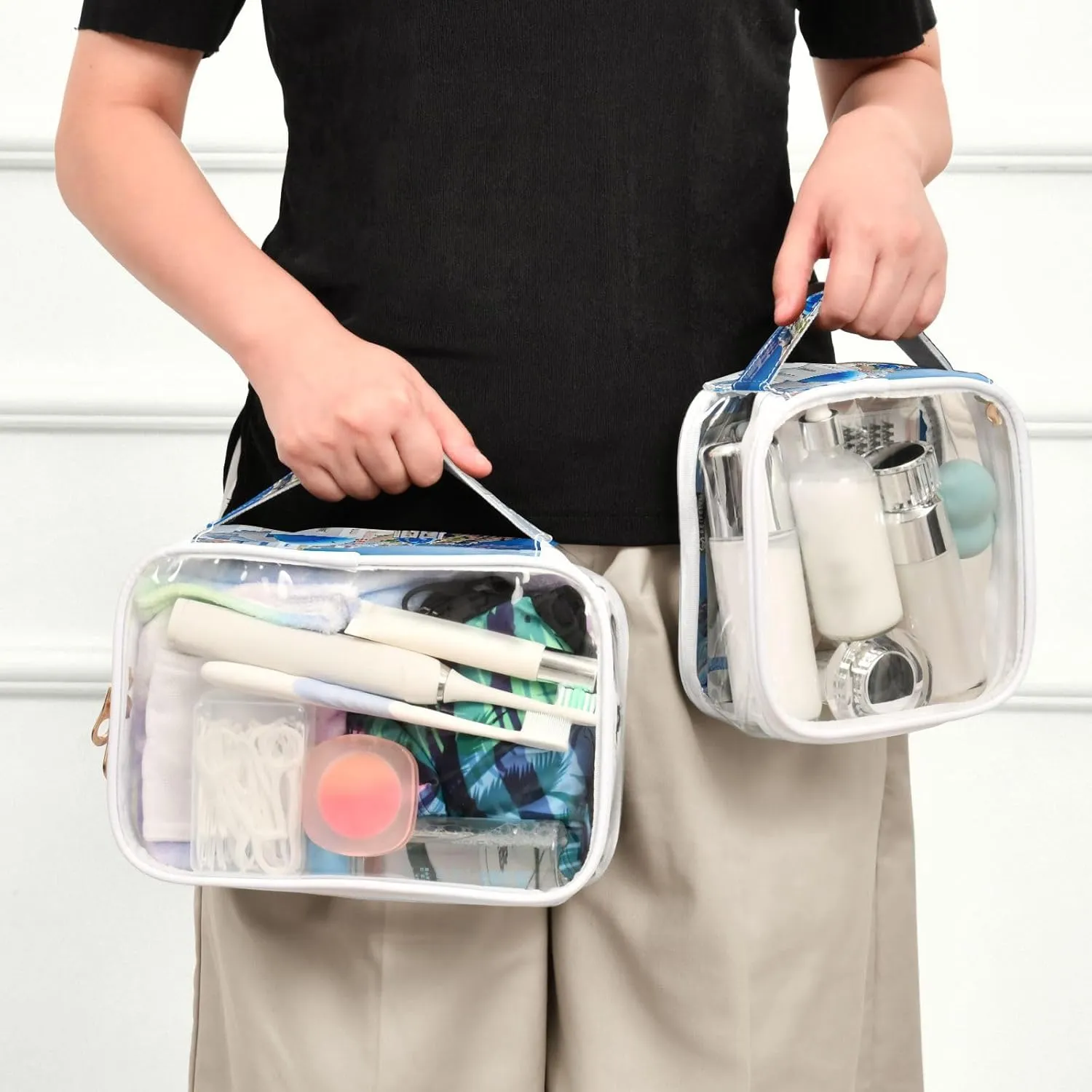 Buildings with a Blue Dome Travel Clear Bag, Cosmetic Bags for Travel, Women Travel Gifts, 2 Pack