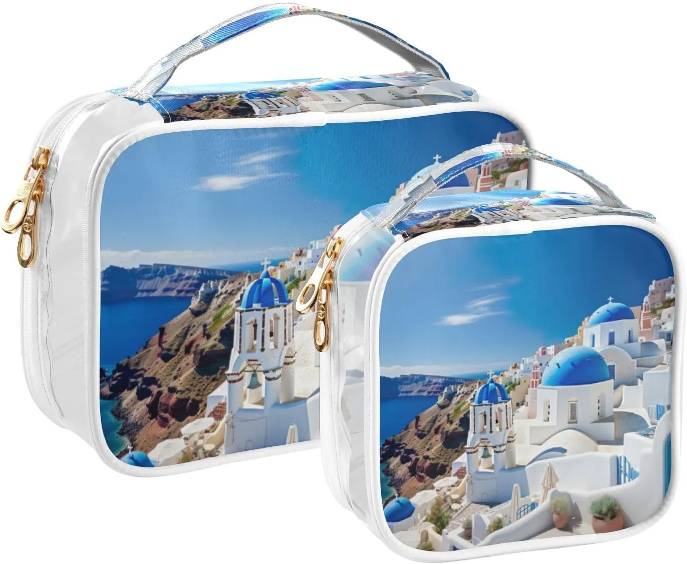 Buildings with a Blue Dome Travel Clear Bag, Cosmetic Bags for Travel, Women Travel Gifts, 2 Pack