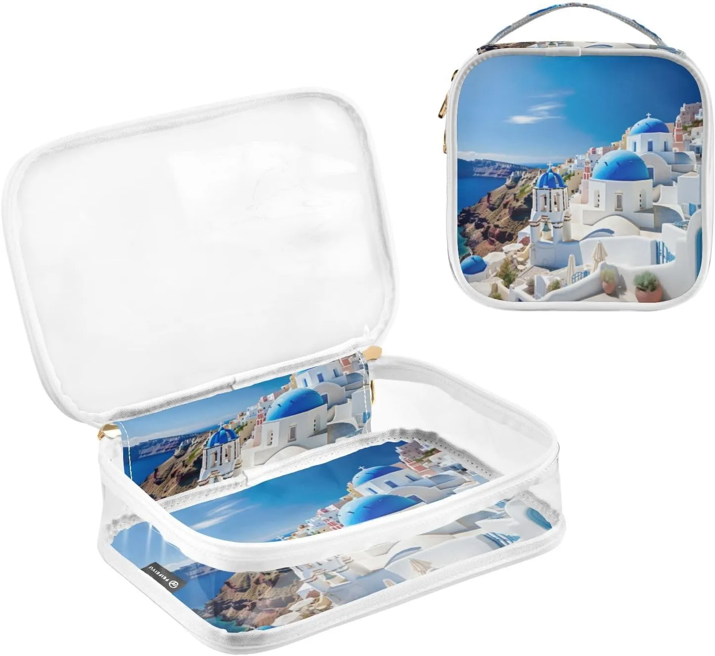 Buildings with a Blue Dome Travel Clear Bag, Cosmetic Bags for Travel, Women Travel Gifts, 2 Pack