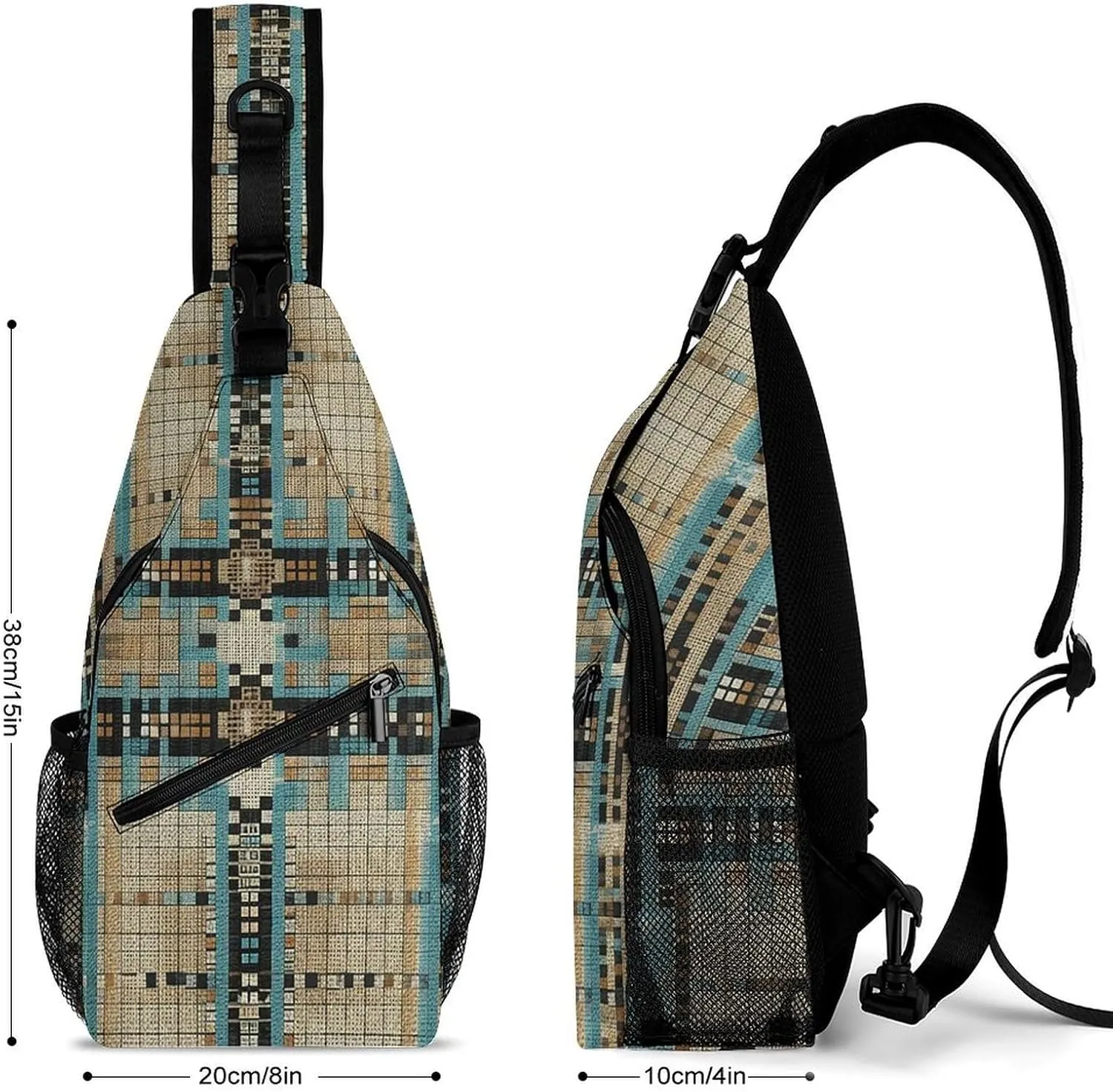 Burr Texture Style Sling Backpack Fashion Crossbody Sling Bag for Women Men Chest Bag for Travel Hiking, 38x20cm