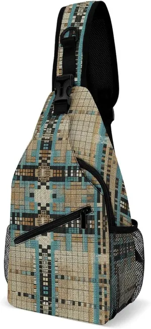 Burr Texture Style Sling Backpack Fashion Crossbody Sling Bag for Women Men Chest Bag for Travel Hiking, 38x20cm