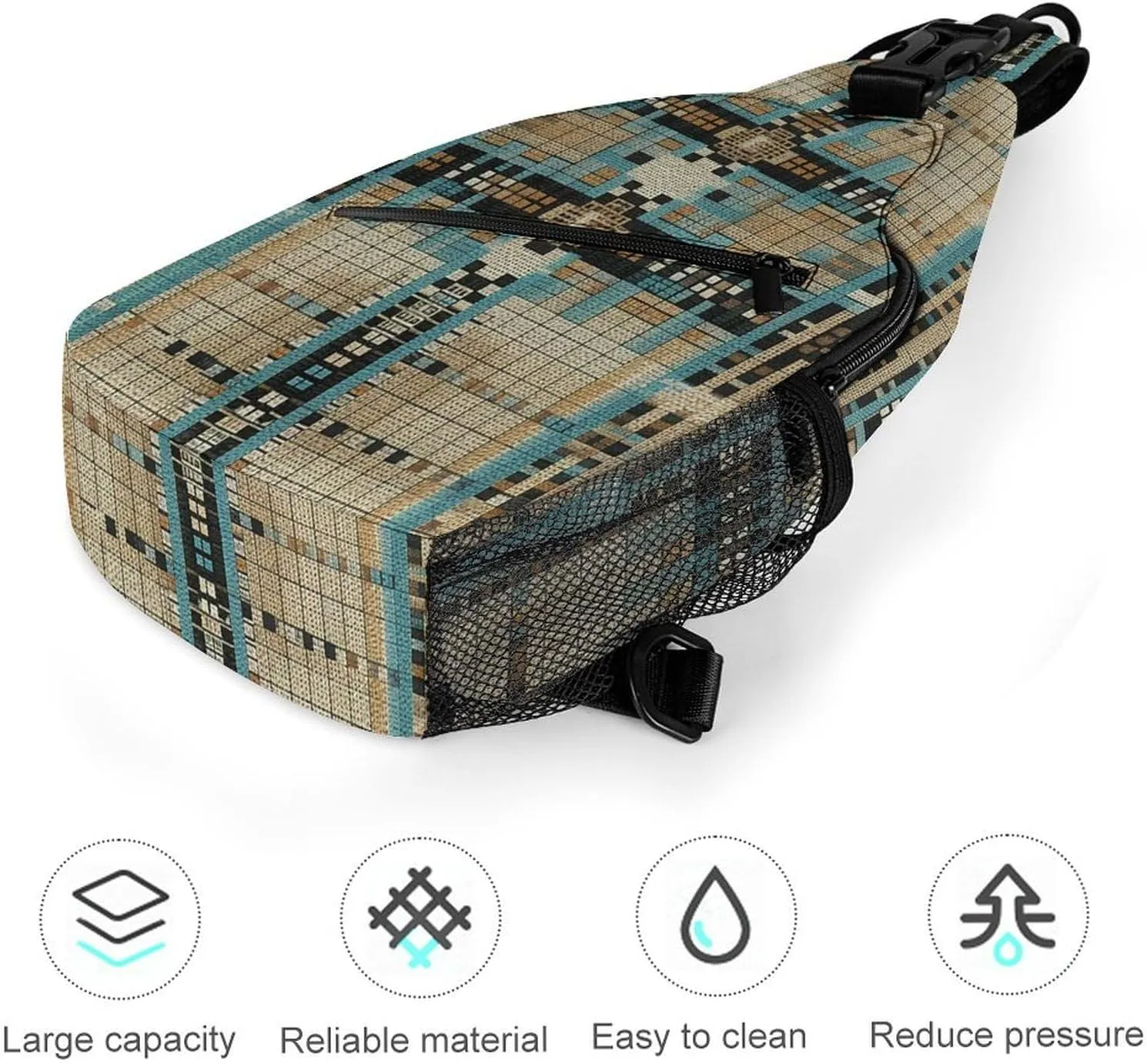 Burr Texture Style Sling Backpack Fashion Crossbody Sling Bag for Women Men Chest Bag for Travel Hiking, 38x20cm