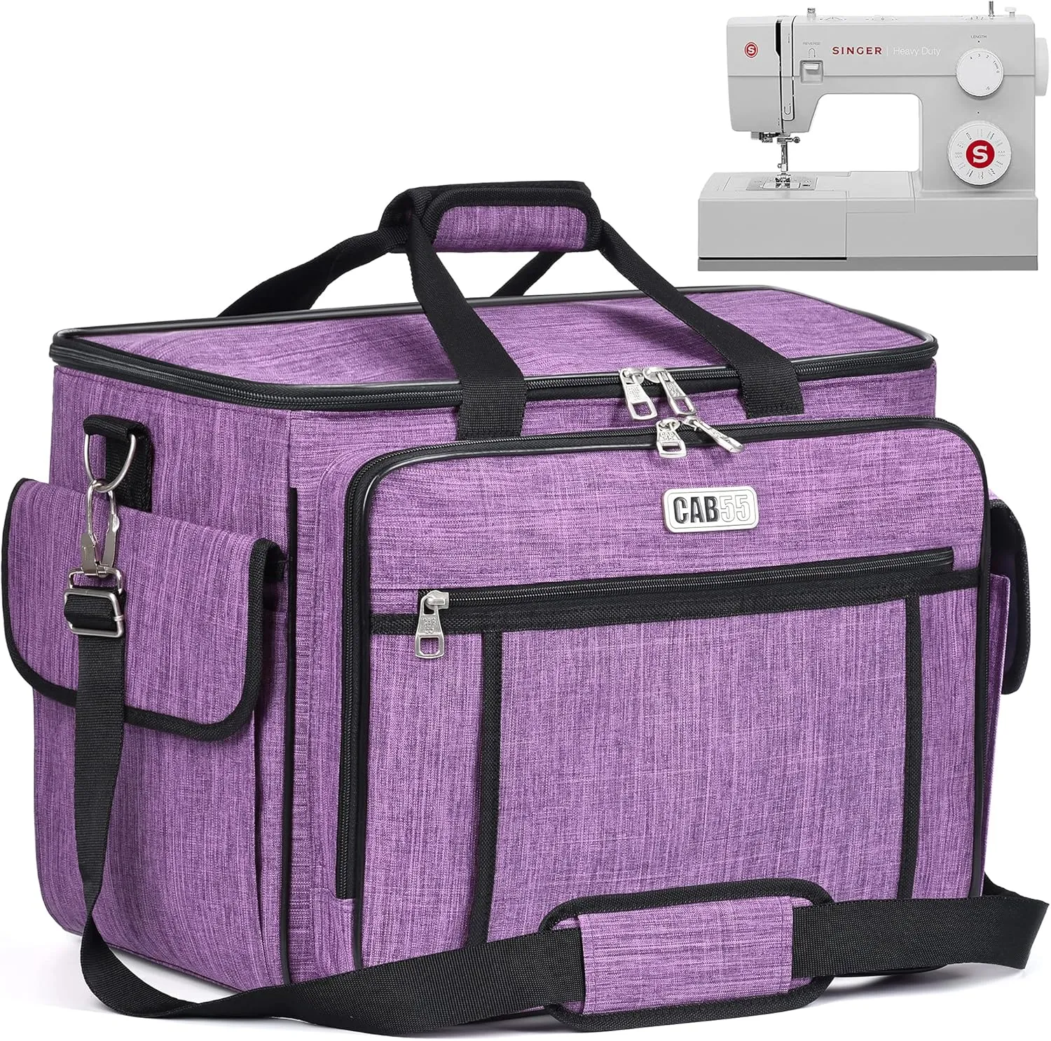 CAB55 Sewing Machine Case - Carrying Bag with Removable Padding, Tote for Machine and Accessories