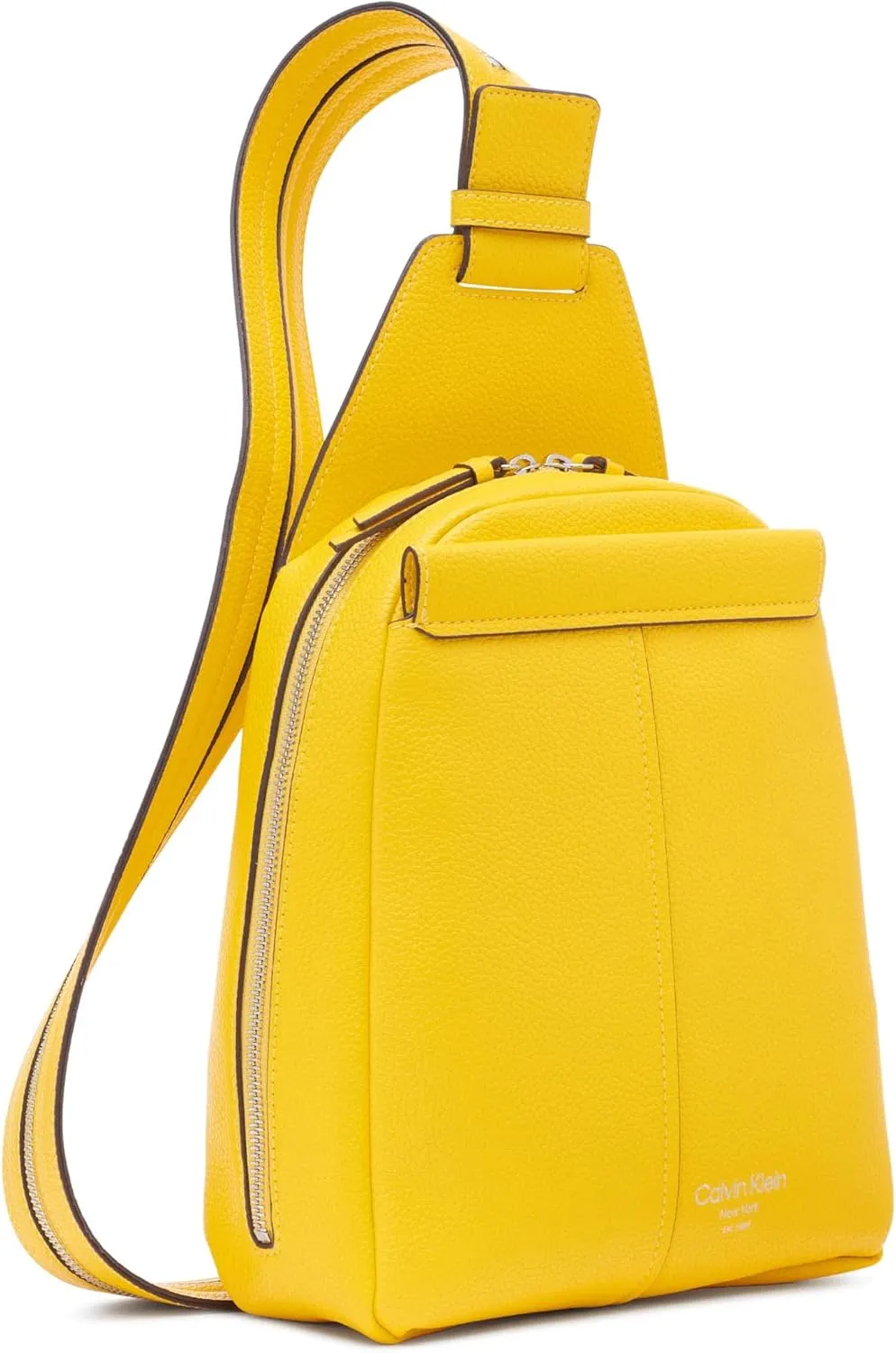 Calvin Klein Women's Myra Backpack for Women – Vegan Leather Convertible Sling Backpack, 2 Pockets, Daffodil, One Size