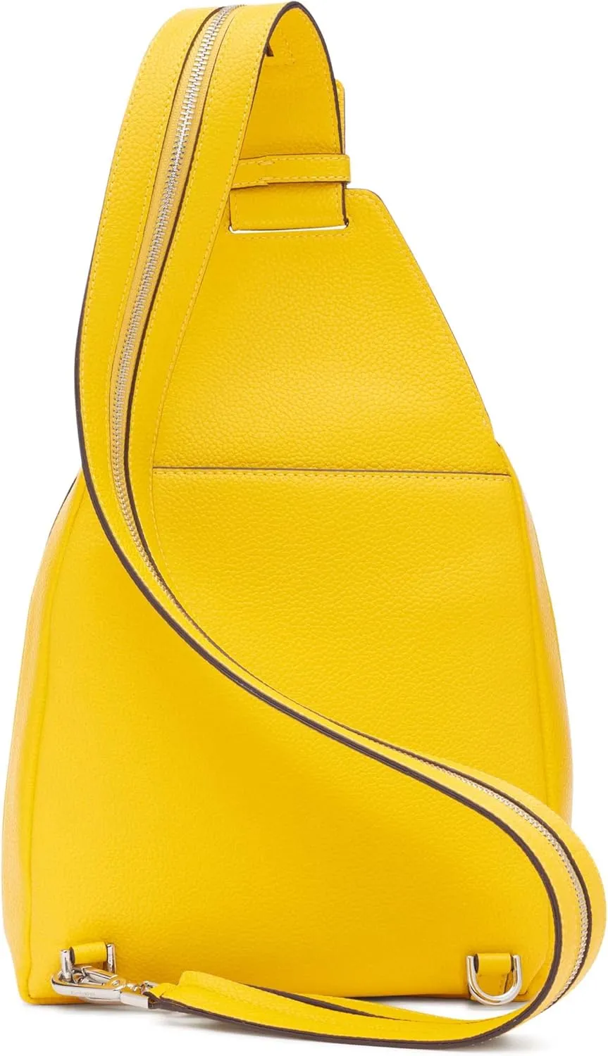 Calvin Klein Women's Myra Backpack for Women – Vegan Leather Convertible Sling Backpack, 2 Pockets, Daffodil, One Size