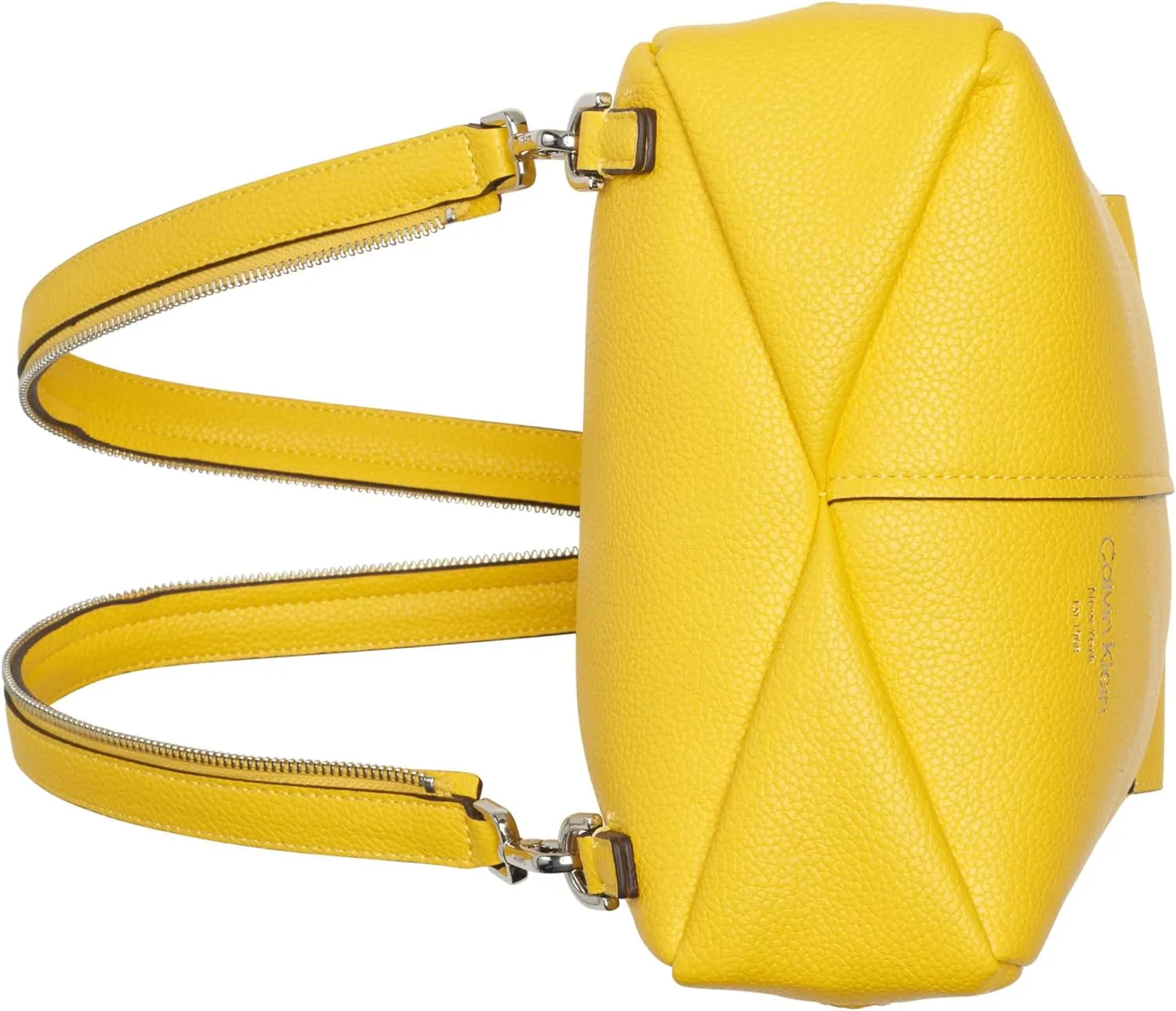 Calvin Klein Women's Myra Backpack for Women – Vegan Leather Convertible Sling Backpack, 2 Pockets, Daffodil, One Size