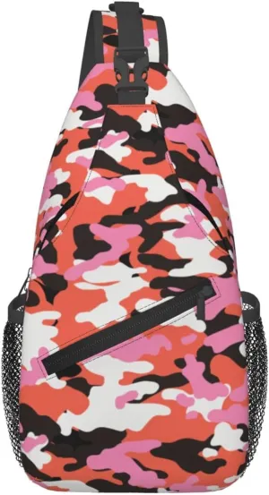 Camo Crossbody Sling Backpack Sling Bag Adjustable Chest Shoulder Daypack For Women Men