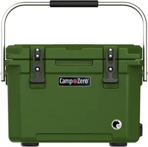 CAMP-ZERO 21 Quart Rotomolded Hard Cooler - Insulated Ice Chest with 4 Cup Holders - Bear-Proof Travel Ice Box for Beverage, Drink, BBQ, Fishing, Camping, Outdoor