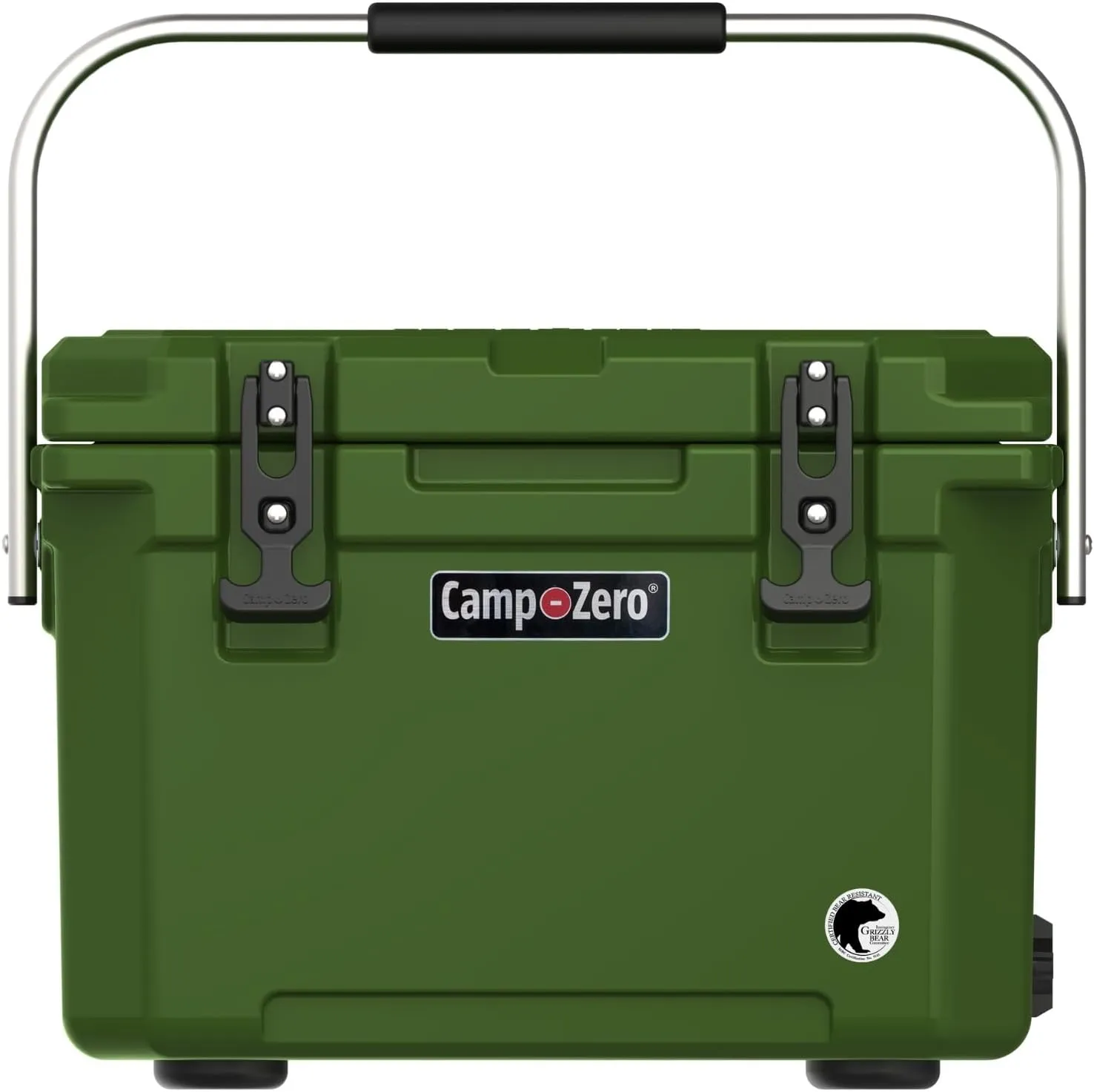 CAMP-ZERO 21 Quart Rotomolded Hard Cooler - Insulated Ice Chest with 4 Cup Holders - Bear-Proof Travel Ice Box for Beverage, Drink, BBQ, Fishing, Camping, Outdoor
