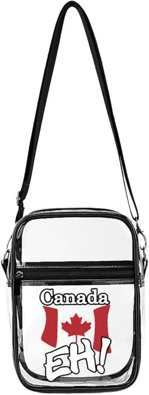 Canada Flag Eh Cute Crossbody Purses Unisex Transparent Shoulder Bag Adjustable Strap Handbag