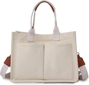 Canvas Tote for Women - Beach & Travel, Laptop Shoulder Bag - Cute Teacher Purse