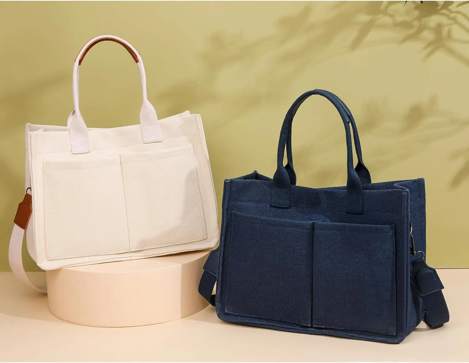 Canvas Tote for Women - Beach & Travel, Laptop Shoulder Bag - Cute Teacher Purse