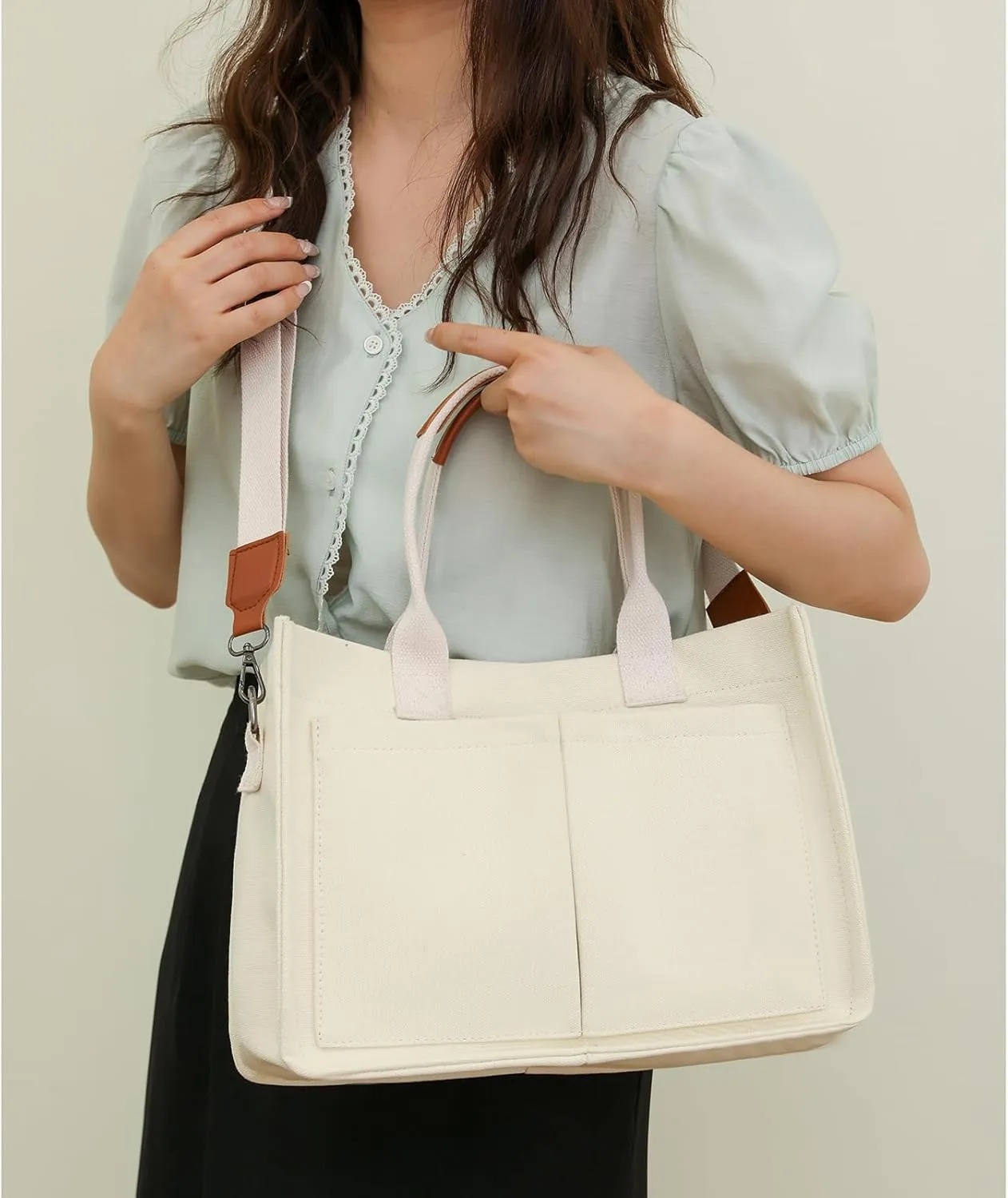 Canvas Tote for Women - Beach & Travel, Laptop Shoulder Bag - Cute Teacher Purse