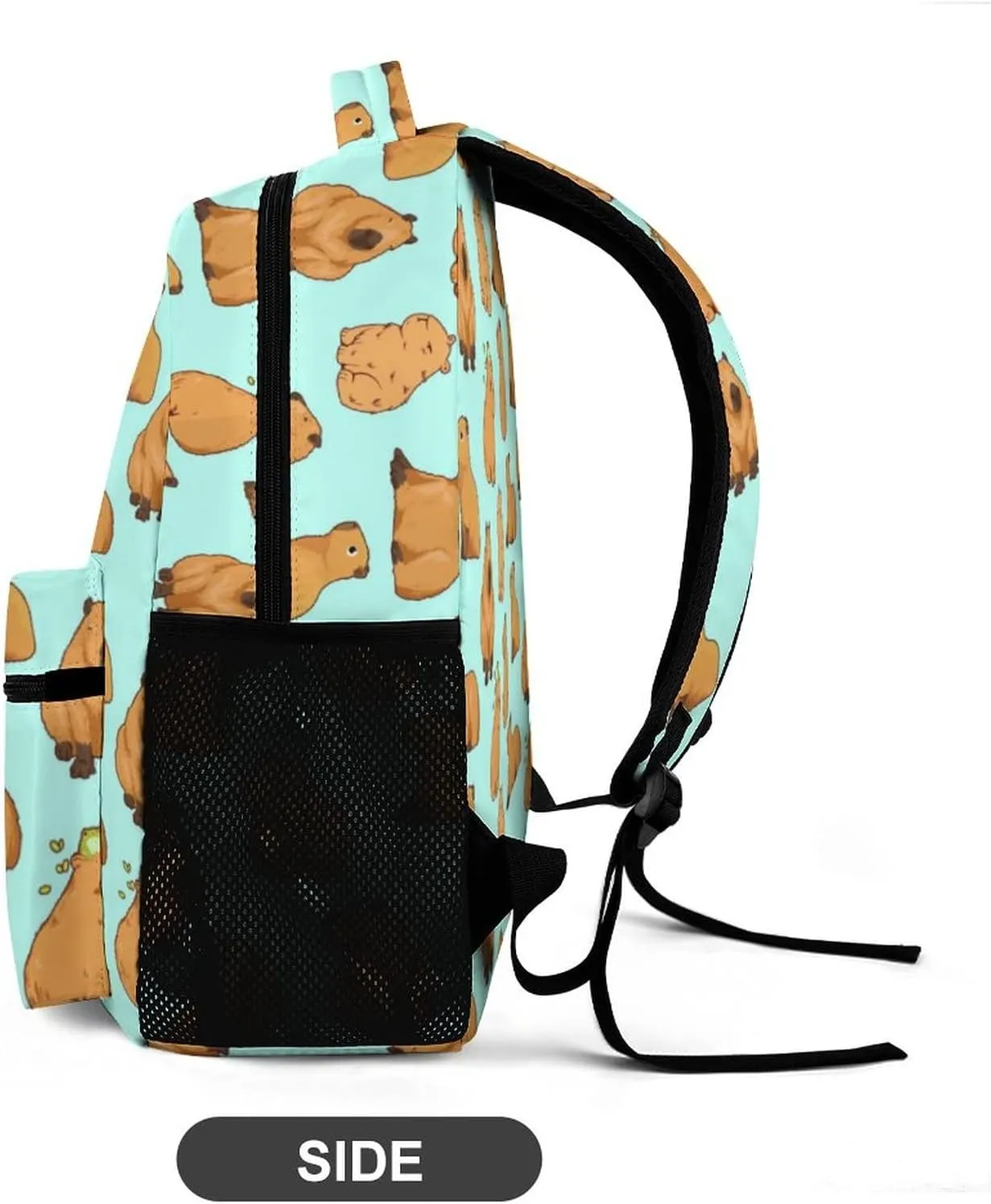 Capybara Backpack for Kids Boys Girls Polyester Fashion School Bag Print Travel Stylish Laptop Bookbag Gift Blue