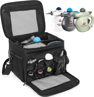 Carry Bag Compatible with Bissell SteamShot Hard Surface Steam Cleaner 39N7V/39N7A, Adjustable Compartments Steam Cleaner Storage Bag, Travel Bag with Extra Pockets for Accessories