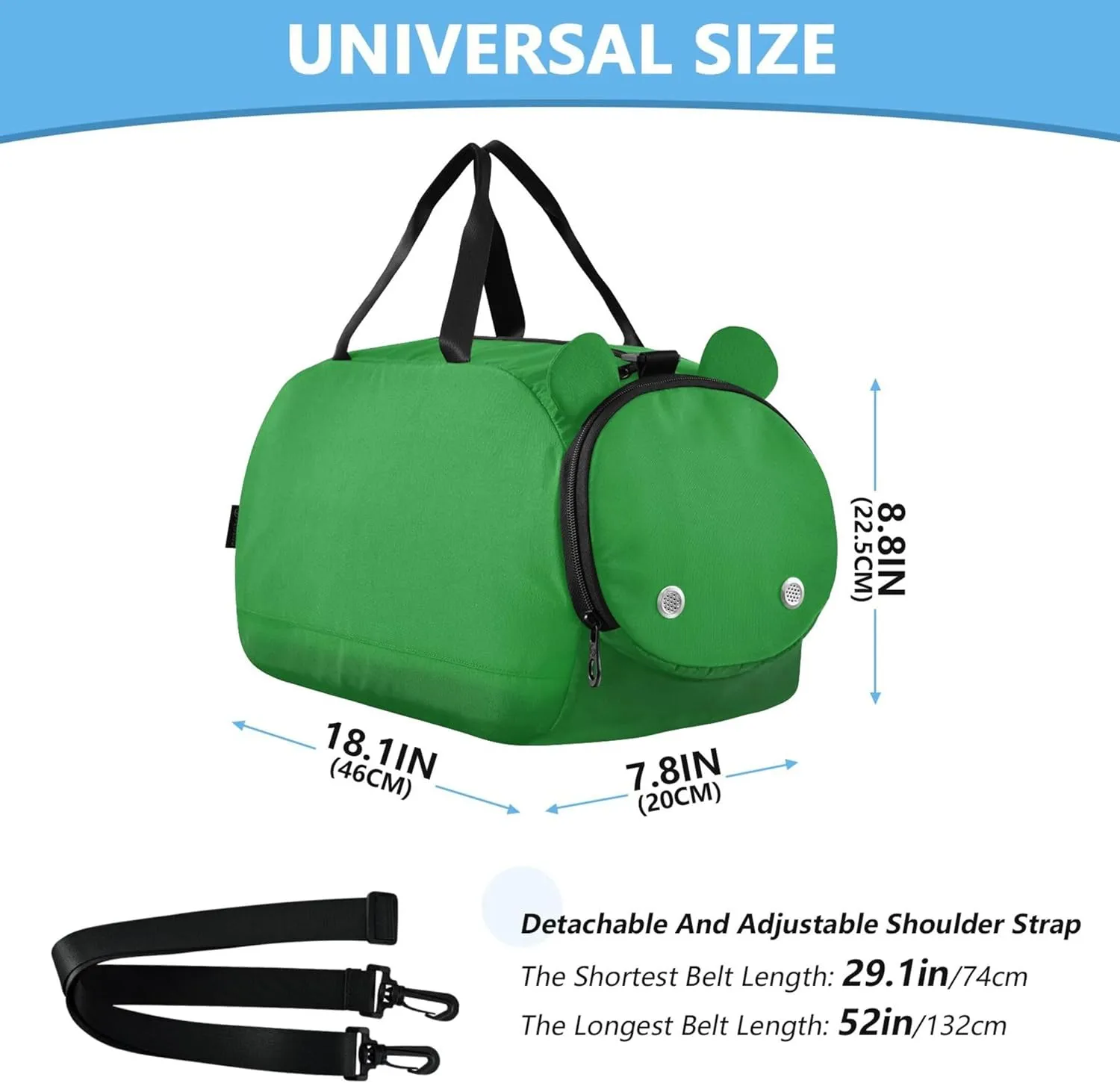 Carry on Duffel Bag Boy Weekender Overnight Mint Green Travel Duffle Bags Girls Tote Duffle Bag for Kids