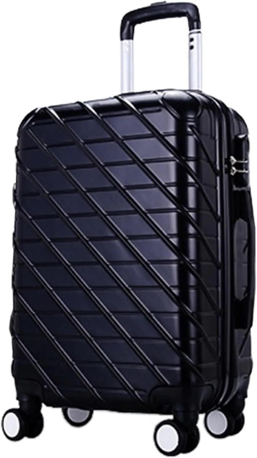 Carry-on Suitcase Luggage Carry On Luggage with Spinner Wheels Luggage Travel Suitcase Hardshell Lightweight Carry-on Suitcases Carry On Luggages,Sliver-24inch (Black 20inch)