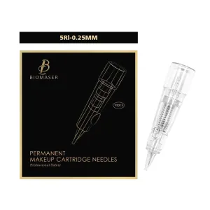 Cartridge Needles – BIOMASER 10PCS Sterilized Permanent Makeup Cartridge Needles Tattoo Needle Fits for Permanent Makeup Machine Pen T100 P1 X1 for Eyebrow Eyeliner Lip(5RL-0.25MM)
