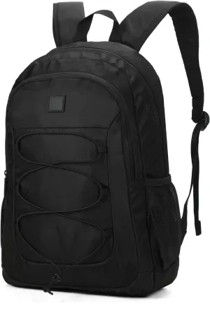 Casual Daypack Backpacks, 17.7 inch Lightweight Waterproof Backpack, 20L Large Capacity Daypack Everyday Backpack, Carry On Travel Backpack Water Resistant Casual Daypack (Black)