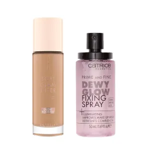 Catrice | Prime & Fine Illuminating Dewy Glow Spray & Soft Glam Filter Fluid 030 Bundle | Full Coverage Makeup | Vegan & Cruelty Free