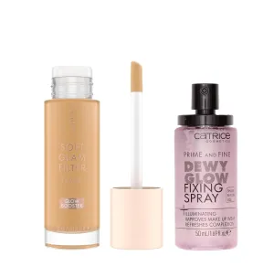 Catrice | Prime & Fine Illuminating Dewy Glow Spray & Soft Glam Filter Fluid 040 Bundle | Full Coverage Makeup | Vegan & Cruelty Free