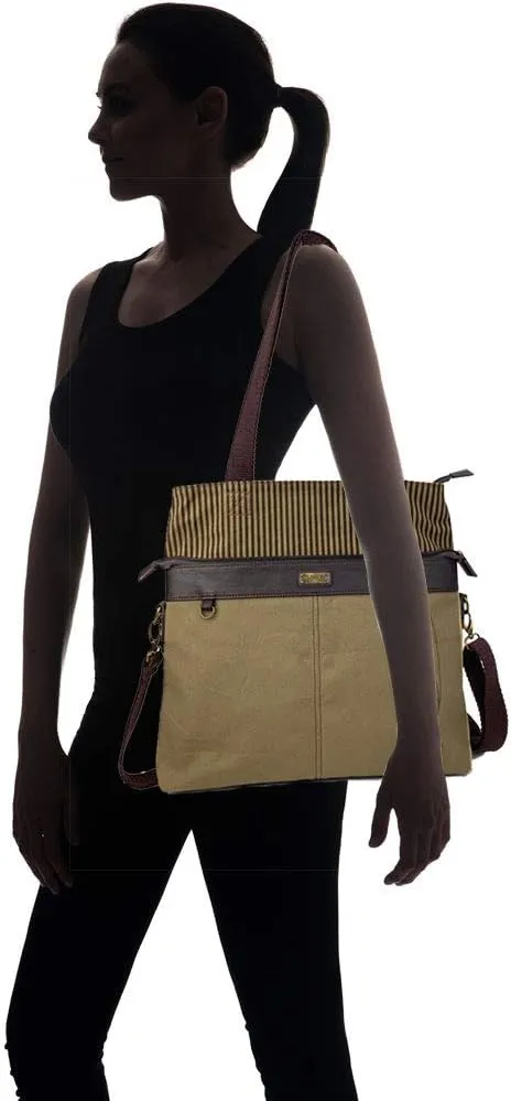 Chala Large Canvas Cloth Tote Bag with Leather Playful Animal Characters