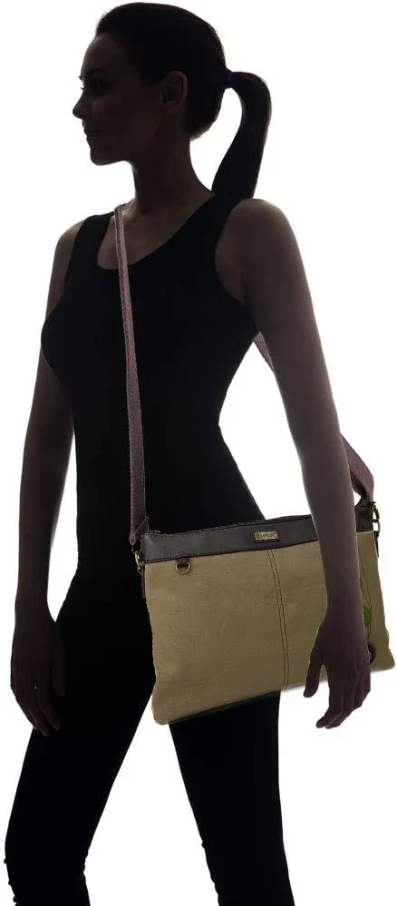 Chala Large Canvas Cloth Tote Bag with Leather Playful Animal Characters