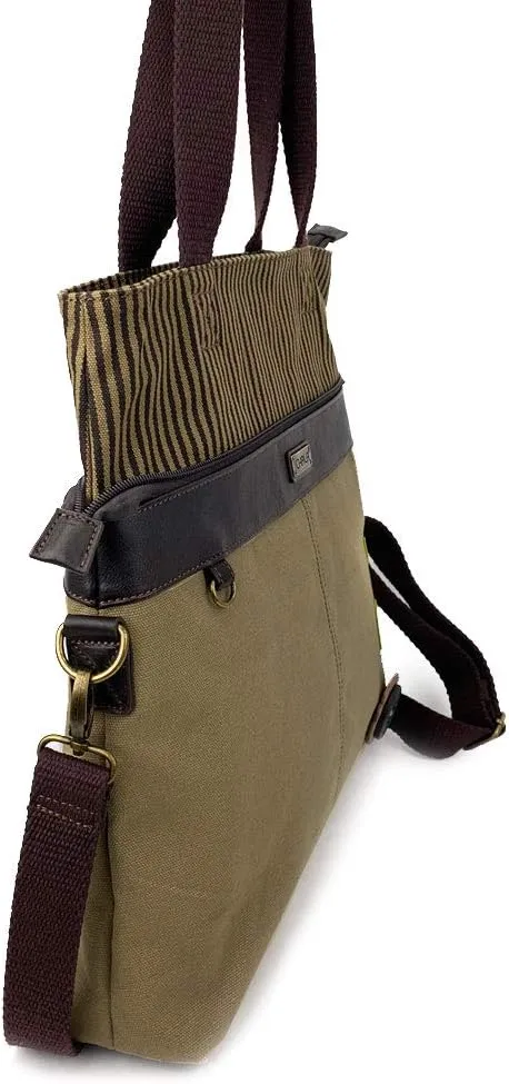 Chala Large Canvas Cloth Tote Bag with Leather Playful Animal Characters
