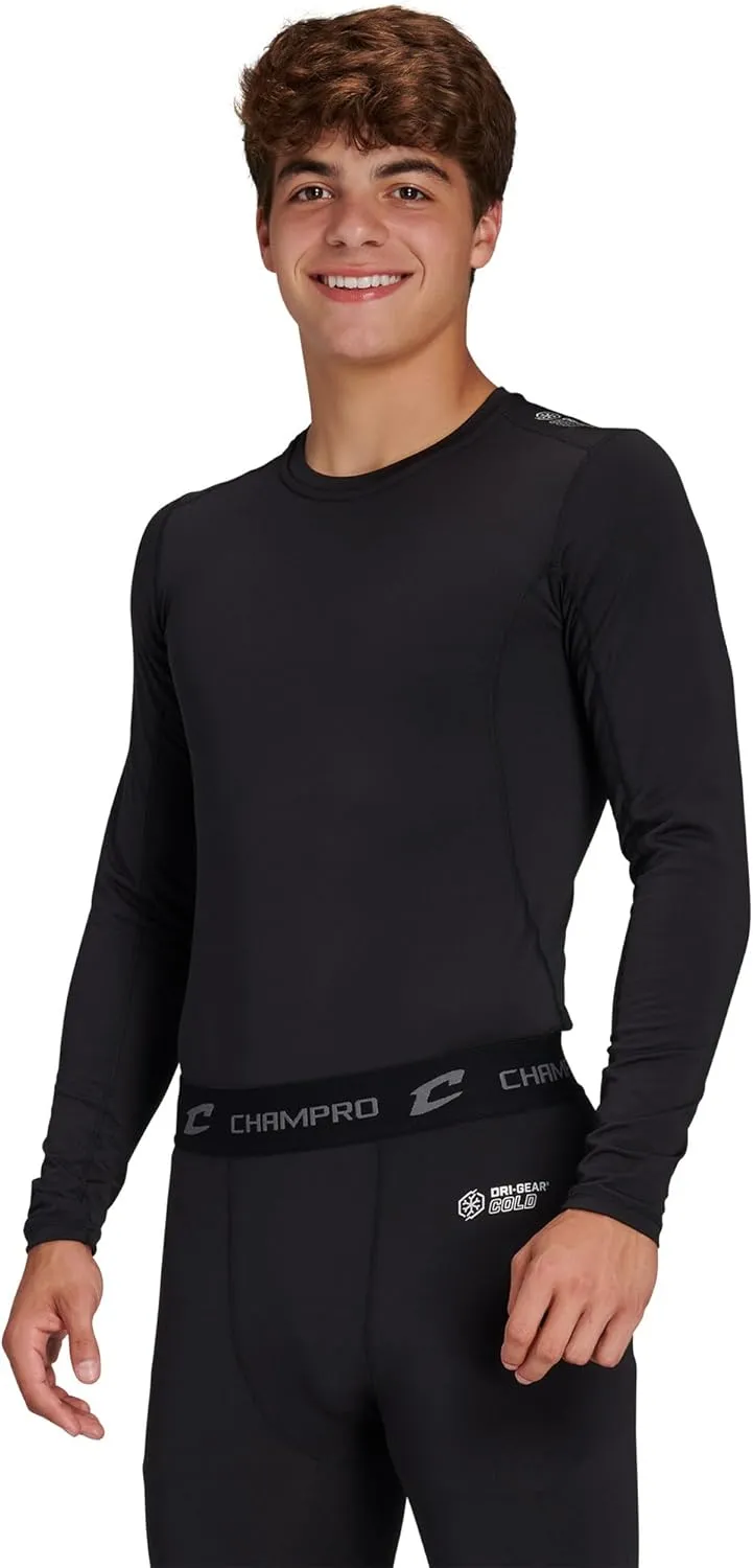 CHAMPRO Boys' Cold Weather Compression Long Sleeve Crew Neck Shirt