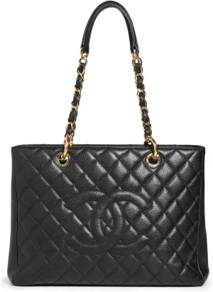 CHANEL Women's Pre-Loved Grand Shopping Tote Caviar