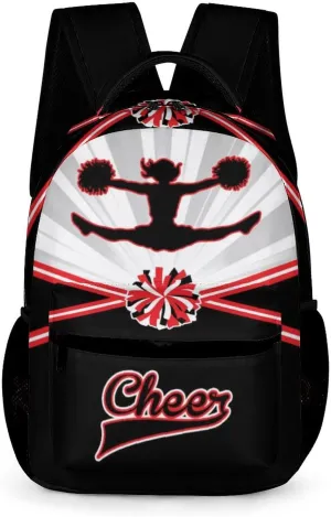 Cheerleading Backpack for Kids Girls Boys School, 16 Inches Cute Cheer Theme Bookbag, Adjustable, Lightweight, Large Capacity, Colorful Daily Casual Backpacks