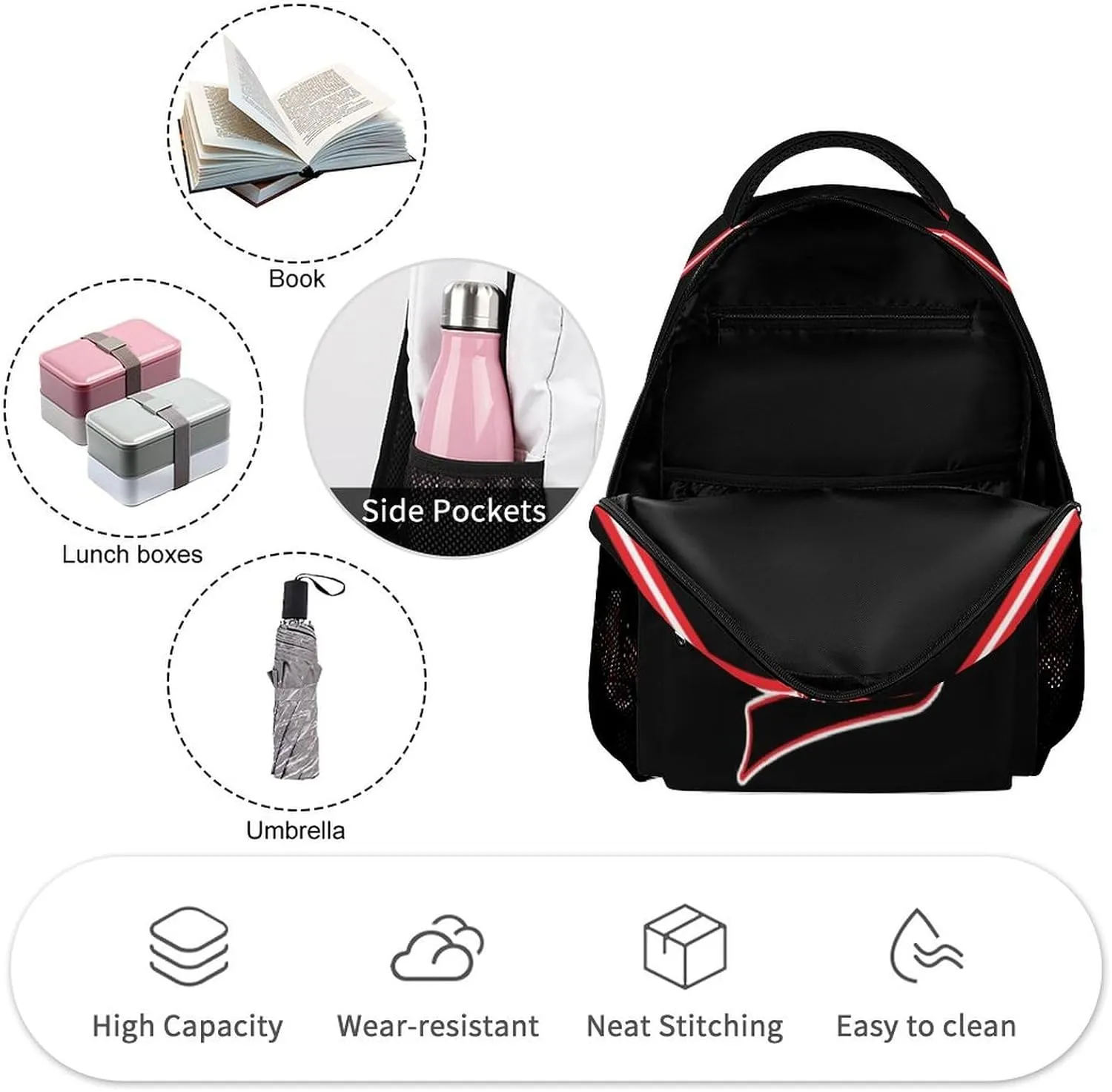 Cheerleading Backpack for Kids Girls Boys School, 16 Inches Cute Cheer Theme Bookbag, Adjustable, Lightweight, Large Capacity, Colorful Daily Casual Backpacks