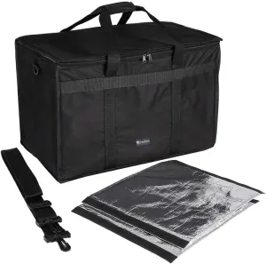 cherrboll Insulated Food Delivery Bag, Commercial Grade Food Warmer with Detachable Dividers & Shoulder Strap, Thick Thermal Carrier for Restaurant Catering Transport