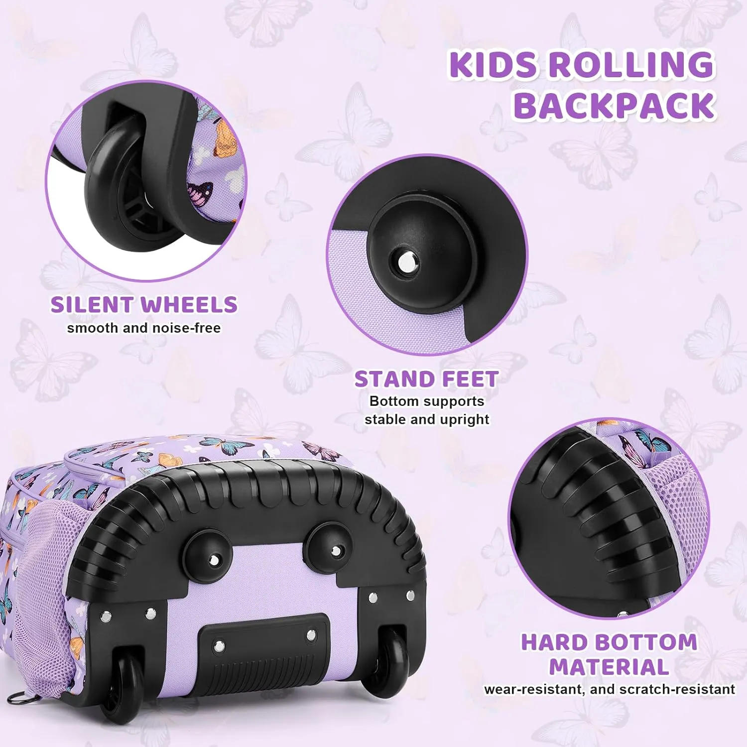 Choco Mocha Rolling Backpack Boys, 18 Inch Rolling Backpack for Elementary School Bookbag with Wheels, Roller Backpacks with Lunch Bag Set for Boys, Truck Black