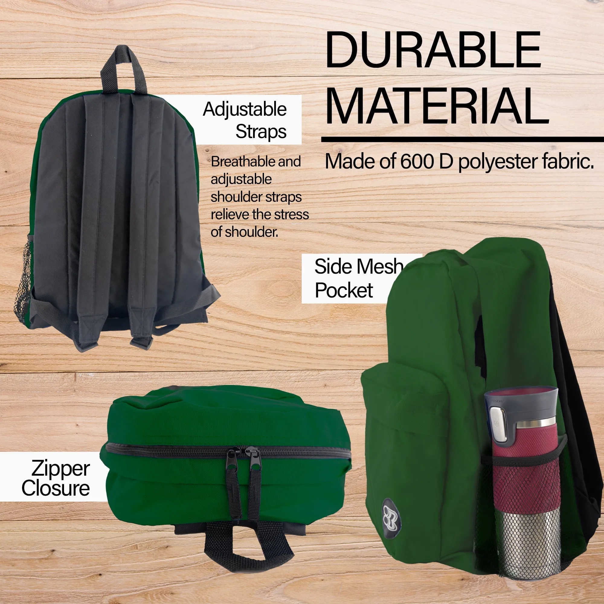 Classic 17" Green Backpack