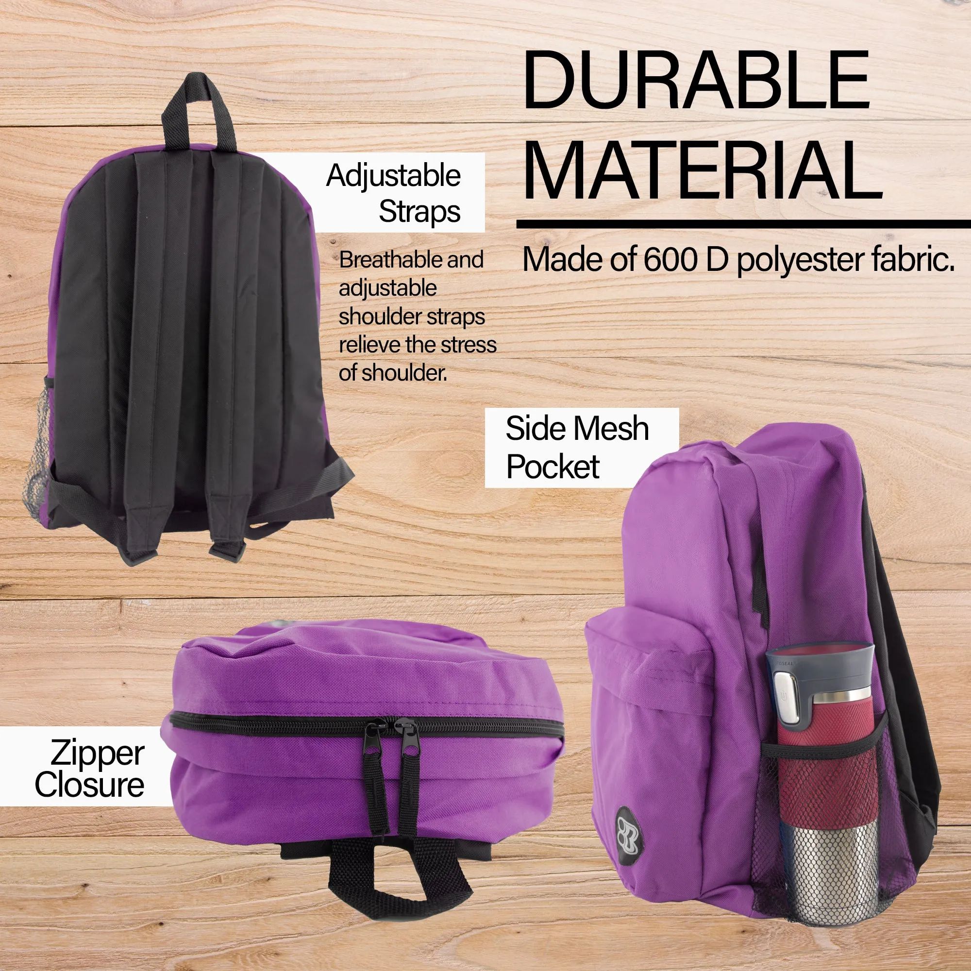 Classic 17" Purple Backpack