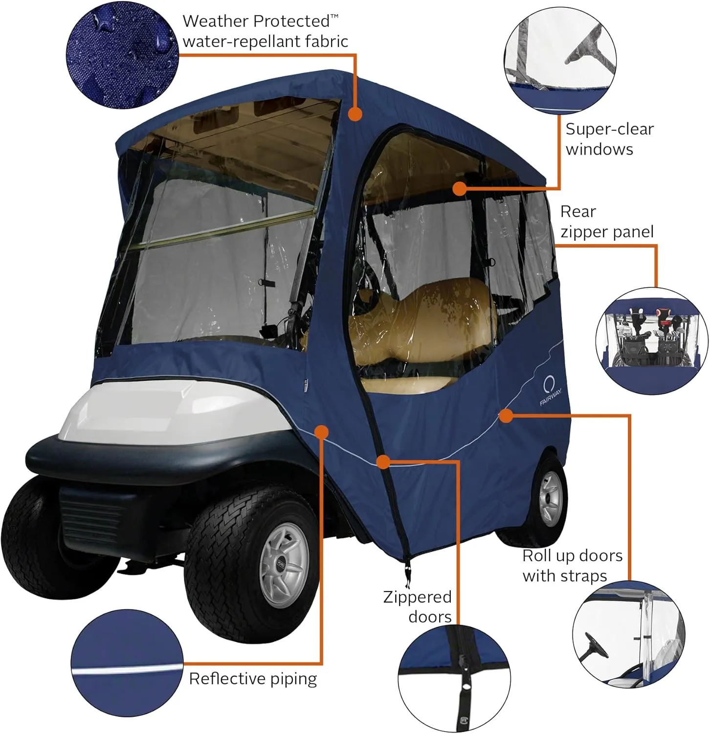 Classic Accessories Fairway Golf Cart Travel Enclosure