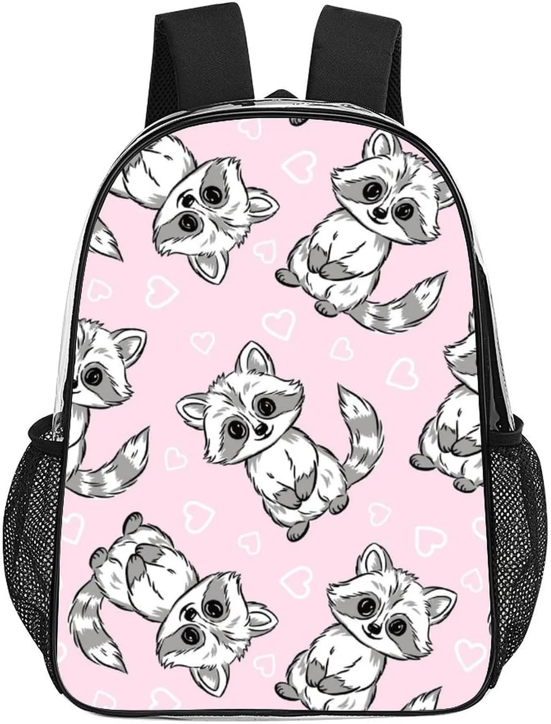 Clear Backpack Heavy Duty Summer Raccoon Cute 16 Inch for Stadium Events Concert Travel Work Sport Hiking Waterproof Sturdy Transparent Bag for Men Women