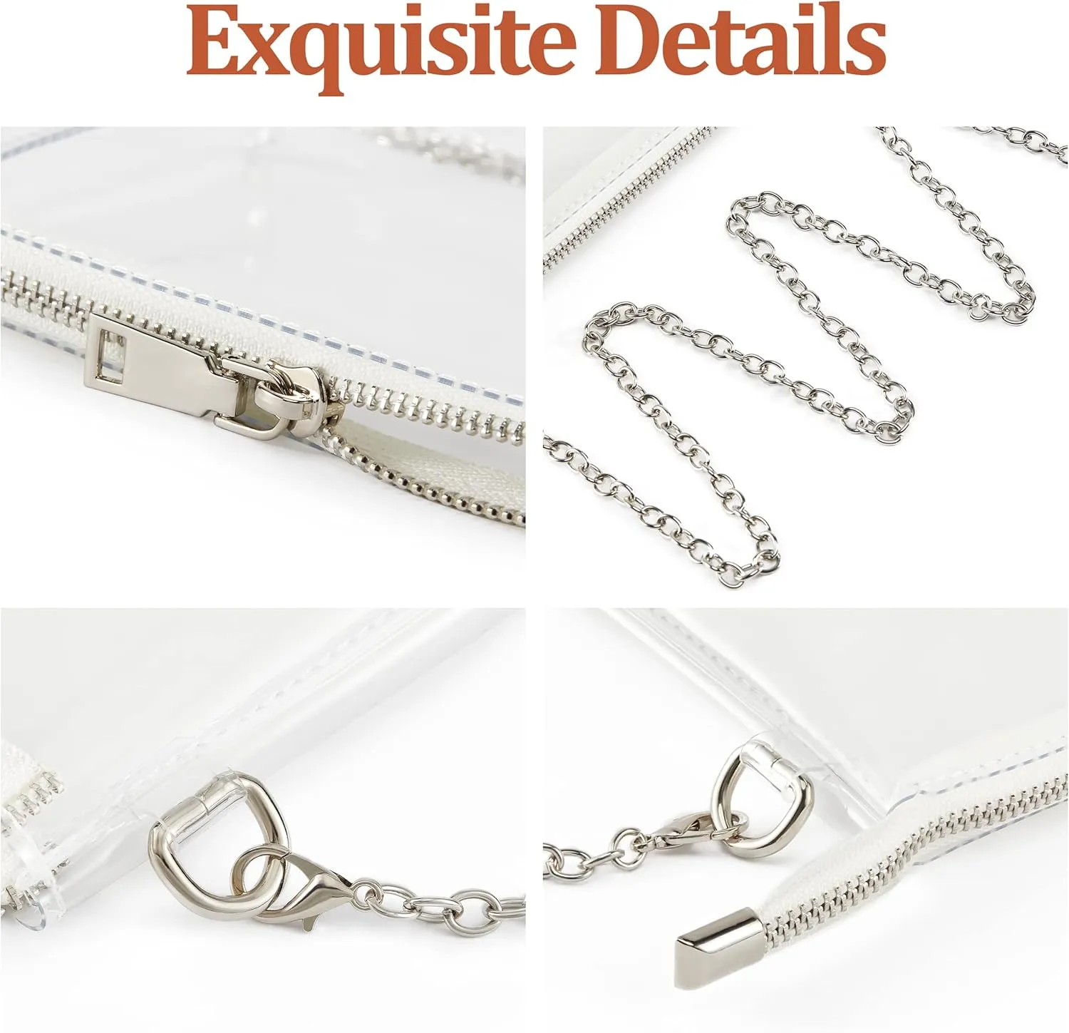 Clear Bag Stadium Approved: Suit for Quick Security Check - Small Transparent Purse for Women