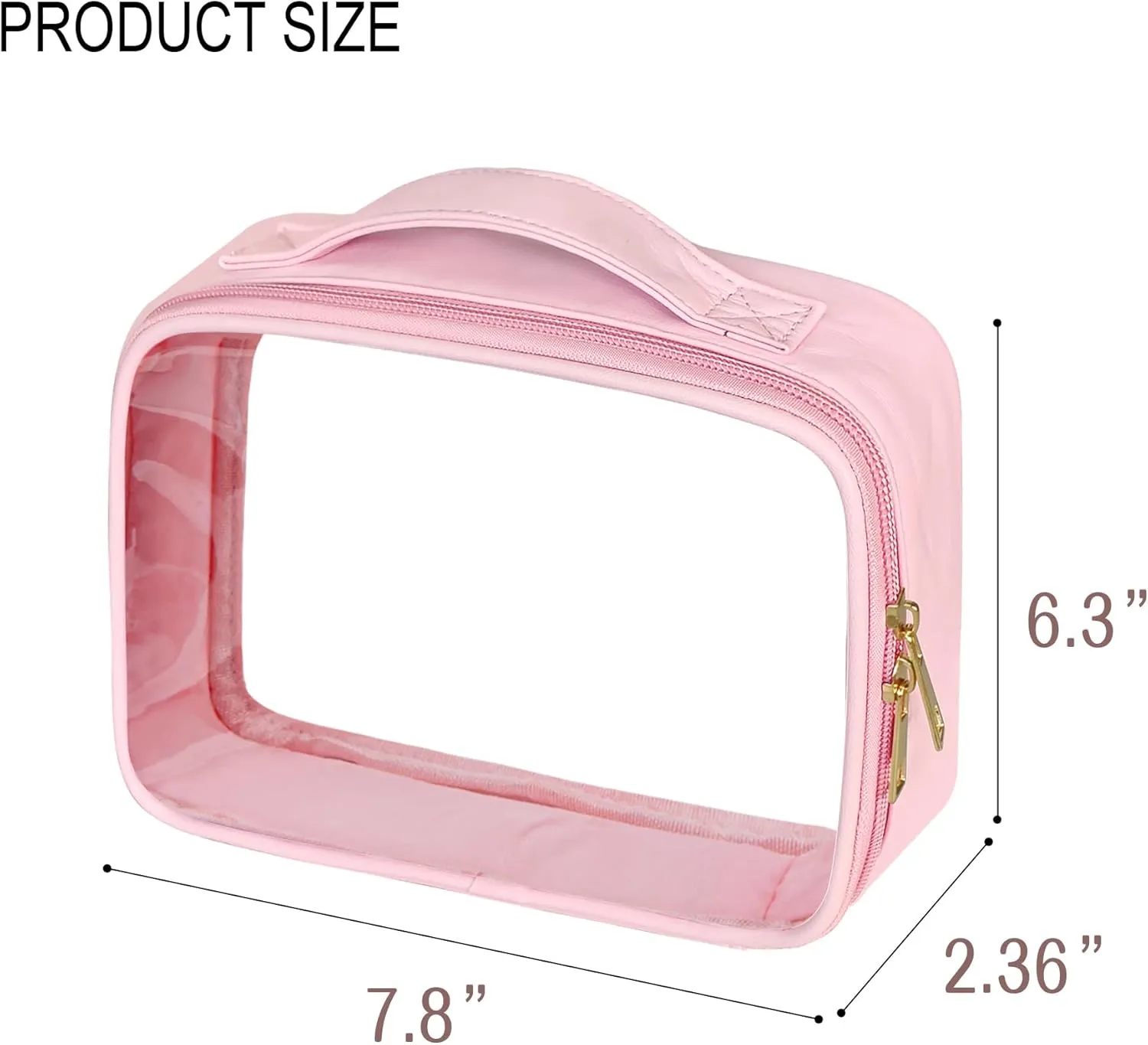 Clear Cosmetic Bags 3pack Makeup Toiletry Bag with Handle Travel Essentials for Men and Woemn(Black White Pink)