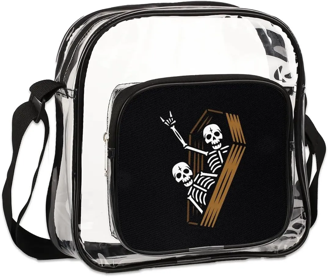 Clear Crossbody Bag Stadium Approved for Women and Men Transparent Messenger Shoulder Bag Clear Purse Bag