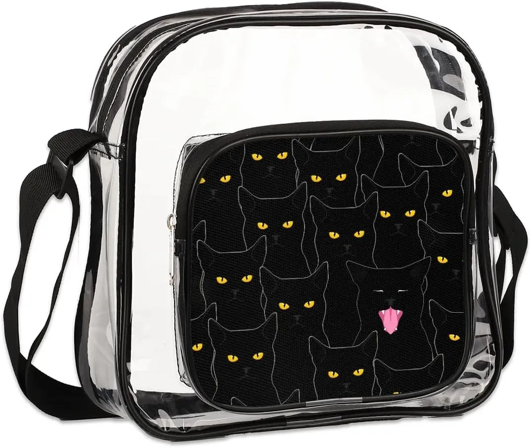 Clear Crossbody Bag Stadium Approved for Women and Men Transparent Messenger Shoulder Bag Clear Purse Bag