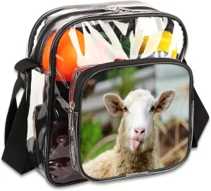 Clear Crossbody Bag Stadium Approved for Women and Men Transparent Messenger Shoulder Bag Clear Purse Bag